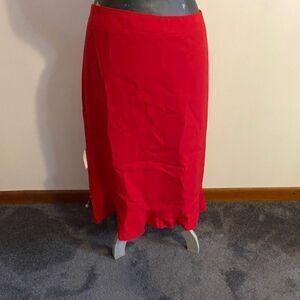 Emily Red fully lined ruffle bottom Pencil skirt, size 24W